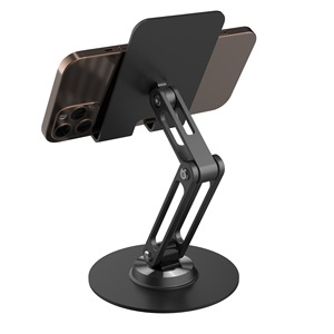 Support de téléphone de bureau en alliage d'aluminium avec base rotative à 360°, design pliable et flexible, hauteur réglable, pour téléphones de 2 à 8 pouces, C300 OEM - Product Image 3