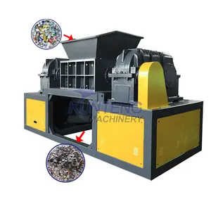 Industrial waste can crushing clothes tire paper shredding machine wood chipper shredder scrap metal rubber roller crusher price