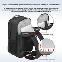 Sac à dos pour hommes d'affaires élégant, compartiment pour ordinateur portable de 16 pouces, design extensible, bretelles rembourrées, grande capacité, mochila