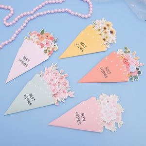 Carte de vœux 3D pop-up fleurie avec enveloppe – Meilleurs vœux, carte de remerciement, cadeau de Thanksgiving, souvenir de fête – Vente en gros - Product Image 1