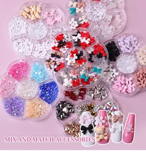 3D Nail Art resin BOW TIE 5D BOW TIE Nail Art Charms Kawai Nail Art tim cho DIY làm móng tay