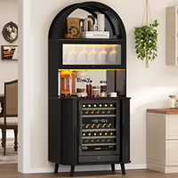 Meuble à vin d'angle moderne sur mesure avec éclairage LED, vitrine en verre, étagère de rangement, mobilier d'usine pour salon