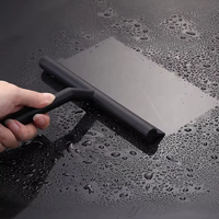 Squelette de douche et grattoir de sol en silicone avec poignée en acier inoxydable, écologiques et de luxe, système de fixation personnalisable
