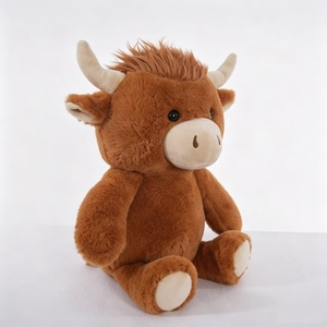 Peluche de vaca Highland personalizado, peluche de vaca marrón, peluche de vaca Highland sentada, peluche de vaca escocesa - Product Image 1