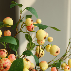 Bouquet de fleurs artificielles Yihua Floral Art, pommes et baies, 64 cm, fleurs en soie, décoration d'intérieur, style moderne et simple - Product Image 4