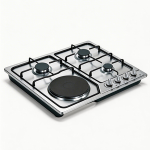 Estufa de <span class=keywords><strong>Gas</strong></span> RAF de 1500W con Placa de Cocción Integrada de Acero Inoxidable, 3 Quemadores de <span class=keywords><strong>Gas</strong></span> y Placa Eléctrica para Cocinar en Casa - Product Image 4