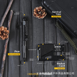 Kit de survie en plein air 11 en 1, outils d'urgence compacts en alliage d'aluminium pour les premiers secours en milieu sauvage et équipement de sauvetage SOS - Product Image 5