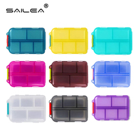Boîte à pilules de voyage pliable écologique personnalisée à 10 compartiments, mini-organisateur de comprimés en plastique durable en PP, forme unique