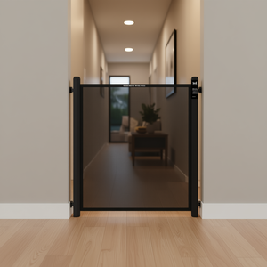 Cancelletto Retrattile Nero per Animali Domestici 82,5 x 124,5 cm per Recinti e Divisori Uso Interno - Product Image 2