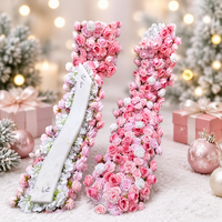 Chemin de table floral moderne en soie artificielle 100 cm, rangée de fleurs personnalisée pour décoration de mariage de luxe