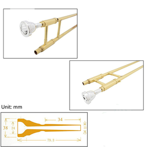 Embouchure de <span class=keywords><strong>trombone</strong></span> <span class=keywords><strong>alto</strong></span>/ténor 12C, finition argentée ou dorée, accessoire d'instrument à vent en laiton de qualité supérieure pour les joueurs professionnels - Product Image 2
