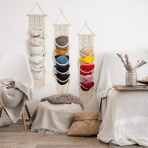 <span class=keywords><strong>Porte</strong></span>-casquettes en macramé fait main, style bohème, organisateur de chapeaux, support pour casquettes de baseball, support pour chapeaux, présentoir pour chapeaux, décoration murale ou de <span class=keywords><strong>porte</strong></span> - Product Image 2