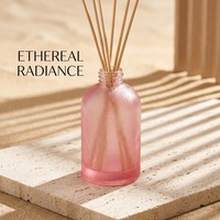 Flacon diffuseur de parfum de luxe en verre 200 ml, cylindrique, à base épaisse, avec col vissé - Contenant de parfum pour la maison, style boutique, givré et sérigraphié