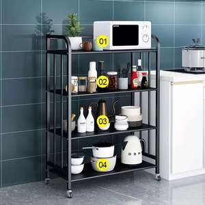 High Capacity Carbon Steel Metal <b>Rolling</b> Utility Cart Indoor Storage <b>Rack</b> Save Space with High Efficiency Storage Solution - Product Image 3