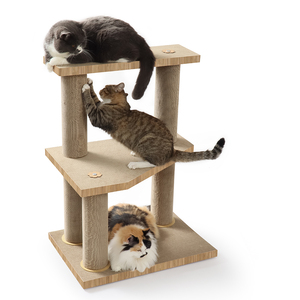 Wholesale Quality Cat Trees Fashionable Indoor Bamboo Scratcher Luxury Cat House <b>Tower</b> Large Cats Sustainable Kittens Carton - Product Image 3