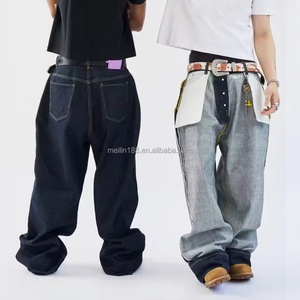 Jeans Manufacturer Custom Oversized Reversible Denim <b>Pants</b> Men Stretch <b>Boot</b> Cut Wide Leg Japanese Salvage Raw Denim Baggy Jeans - Product Image 1