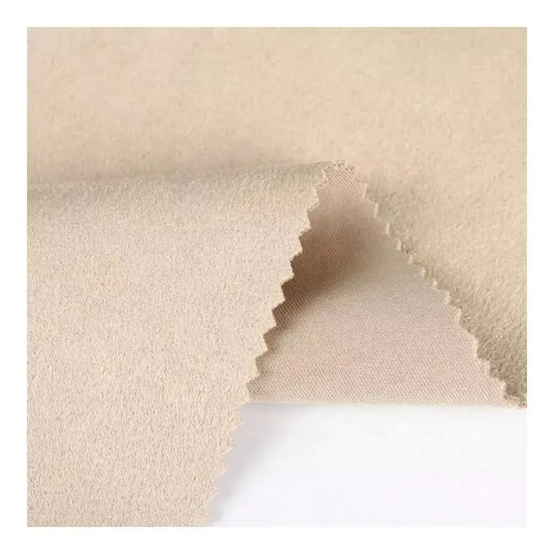 TSP knitting air layer of pique fabric 95% polyester stretch micro scuba suede leather knitted fabric for dress