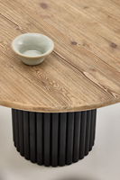 Design japonais minimaliste, luxe rétro, table à manger ronde 6 places, bois de pin blanc, convient aux restaurants d'hôtel