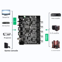 Decodificador de Audio 5.1 DTS Dolby AC-3, Código Fuente PCM, Módulo de Decodificación Digital de Fibra/Coaxial a Analógico, Amplificador 5.1