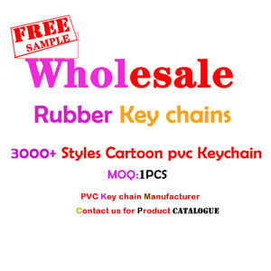 كرتون لطيف 3D PVC Keychain مصمم بالجملة اكسسوارات كيرينغ للأطفال النساء مصنوعة من معدن السبائك المطاطية - Product Image 1