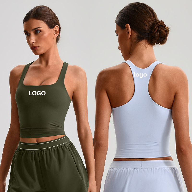 Women's Backless Brushed Spandex/Nylon Breathable Quick-Dry Tight-Fitting Yoga Tank Top for Fitness Running