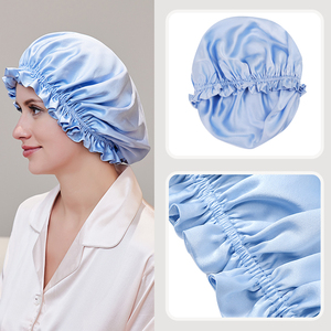 <span class=keywords><strong>Bonnet</strong></span> de nuit en soie de mûrier 100 % double couche de luxe, séchage rapide, écologique, pour la maison, idéal après l'accouchement - Product Image 2