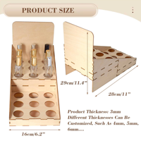 Offre Spéciale : Plateau Organisateur en Bois Découpé au Laser Personnalisé pour Huiles Essentielles, Support Multi-Trous pour Bouteilles de Parfum, Présentoir pour Salon et Maison