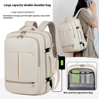Sac à dos unisexe tendance pour ordinateur portable de bureau, en nylon imperméable avec fermeture éclair, poignée souple et ceinture à coussin d'air, vente en gros