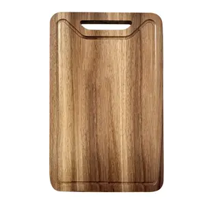 优质相思木制砧板实心厨房有机木制砧板，带滴汁槽