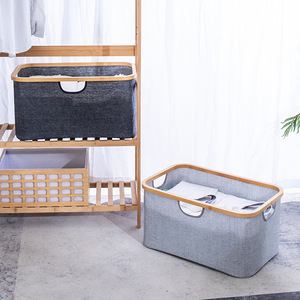 Collapsible Laundry <b>Basket</b> <b>Rectangle</b> Oxford Cloth Gray Khaki Black Clothing Organizer <b>Storage</b> <b>Basket</b> Bathroom Use - Product Image 4