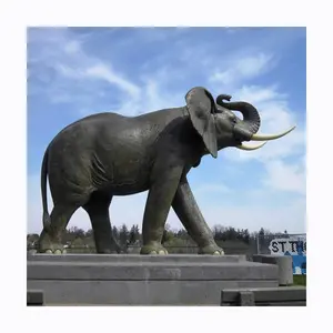 Estátua de elefante de bronze antigo personalizada, estáticas de elefante para decoração de jardim