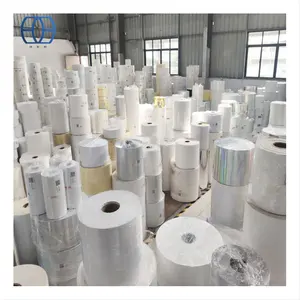 Procesamiento de etiquetas materia prima acrílico blanco alto brillo blanco PP rollo de etiquetas Jumbo para identificar productos