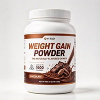 Poudre de prise de poids OEM/ODM saveur chocolat 1600 calories, gain de masse protéiné élevé pour la croissance musculaire et un gain de poids sain, faible MOQ 50 pièces