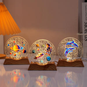 Lampe de chevet créative en forme de lune, à commande tactile, avec cristal lumineux, style européen, cadeau original pour une ambiance douce. - Product Image 1