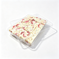 Emballages personnalisés jetables, recyclables, transparents, en plastique PET pour biscuits, chocolats, bonbons, pâtisseries, emballages alimentaires avec couvercles