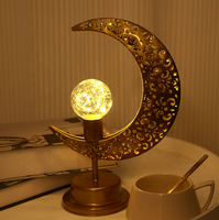 Lampe led en fer pour Ramadan, croissant de lune, décoration, lampe lunaire enchantée, suspendue, magique, veilleuse