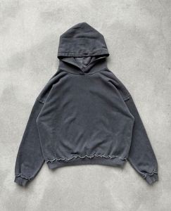 เสื้อฮู้ดดี้โอเวอร์ไซส์ผ้าฟลีซคอตตอนคุณภาพสูง OEM ล้างสีแบบแอซิดวอช แต่งลายปัก ดีไซน์เรียบง่าย สำหรับฤดูใบไม้ผลิ ใส่ได้ทั้งชายและหญิง - Product Image 5