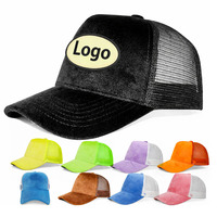 Casquette Trucker 5 Panneaux Personnalisée avec Logo Brodé pour Hommes, Légère, en Velours Polaire Vierge, Chapeau Fantaisie Tendance en Velours