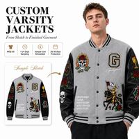 Blouson Bomber Universitaire Personnalisé en Laine et Polyester Brodé de Strass Hiver Unisexe Streetwear OEM Grossiste