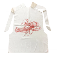Tablier de bavoirs d'ébullition de homard et de crabe de fruits de mer jetables personnalisés gratuits Bavoir de homard en PE non tissé