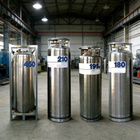 Bouteille Dewar cryogénique d'occasion de 175 L pour oxygène, azote, argon, avec isolation sous vide, usage industriel