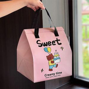 Sac isotherme réutilisable en non-tissé avec feuille d'aluminium, taille personnalisée, imperméable, pour emballage à emporter de café chaud/froid et gâteaux - Vente en gros - Product Image 3