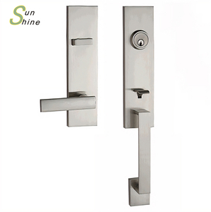 Serrure de <span class=keywords><strong>porte</strong></span> extérieure OEM pour villa, ensemble poignée et serrure de <span class=keywords><strong>porte</strong></span> d'entrée moderne pour la maison, ensemble poignée de sécurité pour <span class=keywords><strong>porte</strong></span> d'entrée, double verrou - Product Image 1