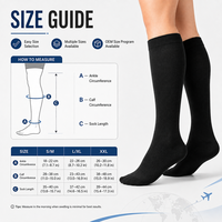 Chaussettes de compression pour le voyage longue distance, hauteur genou, compression graduée, OEM, étiquette privée