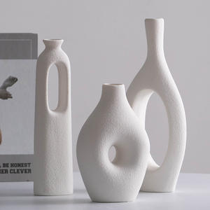 Commercio all'ingrosso di case coloniche decorative nordiche dimensioni circolare vuoto bianco nero <span class=keywords><strong>moderni</strong></span> <span class=keywords><strong>vasi</strong></span> circolari <span class=keywords><strong>vasi</strong></span> su misura - Product Image 2