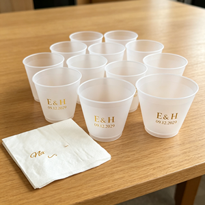 Gobelet réutilisable personnalisé sans BPA de 16 fl (20 oz) pour événements, fêtes, bière, cola, soda, eau, avec serviette - Product Image 1