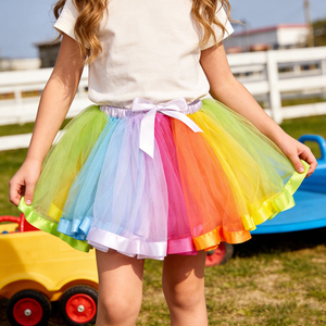 Falda Tutú Arcoíris para Niñas, Falda de Tul en Capas Colorida, Falda de Princesa para Ballet, Disfraz para Niños, Fiesta, Baile, Cumpleaños - Product Image 2