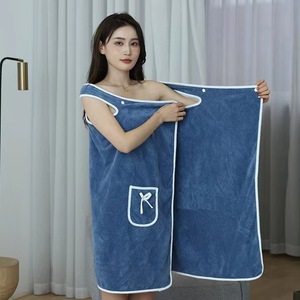 Peignoir de bain en microfibre personnalisé avec logo, sexy, pour femmes, SPA, douche, robe de bain, enveloppant, serviette de bain pour femmes élégantes - Product Image 2