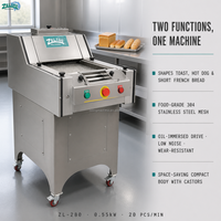 ZL-280 Mini Façonneuse à Pain Multifonction 0.55KW, Machine à Presser et Façonner la Pâte 1200g pour Toast, Hot-dogs, Boulangerie de Petite Taille