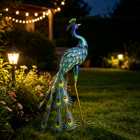 Grande statue de paon en métal, décoration de jardin, statue en métal pour patio, villa, jardin